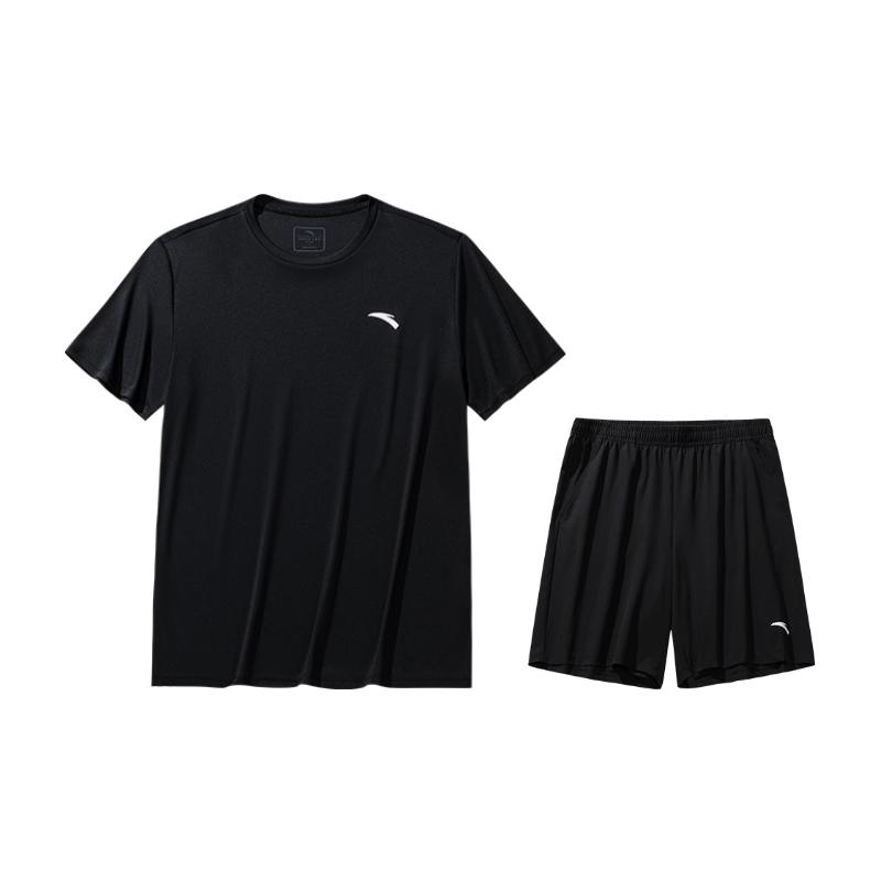 

Anta Тренировочный влагоотводящий быстросохнущий комплект с коротким рукавом и шортами, повседневный спортивный комплект, мужские комплекты 952527207-5 S