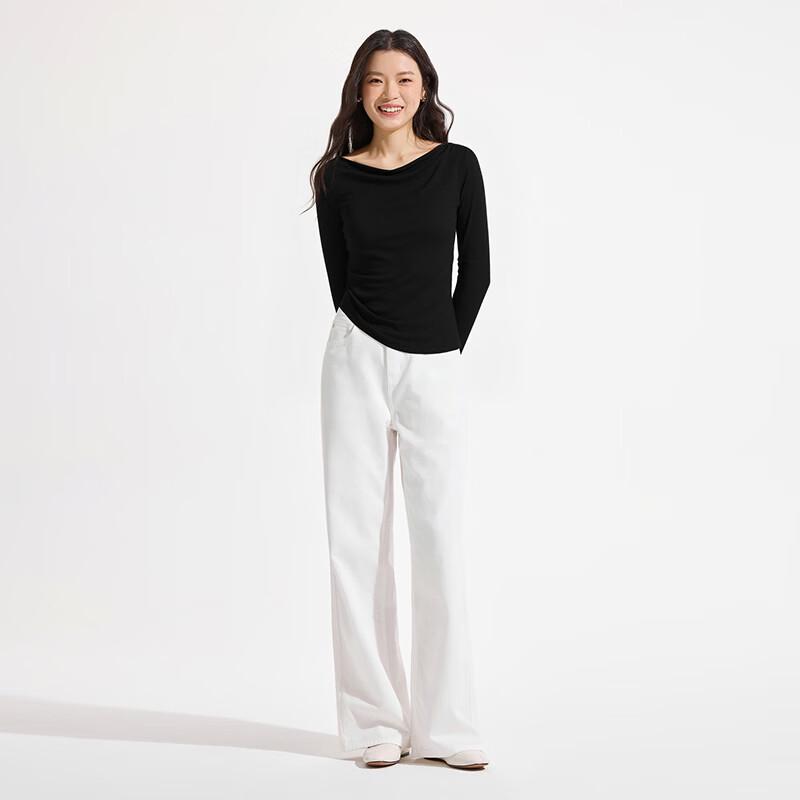 Hotwind Women's Spring 2026 Cowl Neck Long-Sleeve T-Shirt