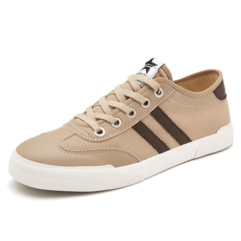 New Summer Mens Shoes Stylish and Stylish Niche Design Solid Color Casual Cloth Shoes Flat Low Top Shoes