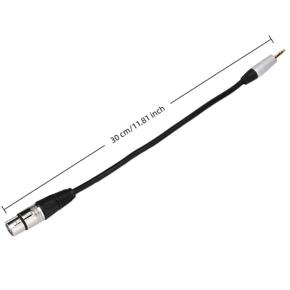 Compact 3.5mm Apapter Stereo 3.5mm Male To XLR Female Plug-and-Play 0.3m Length Audio Converter Mic Cord Computer Recording