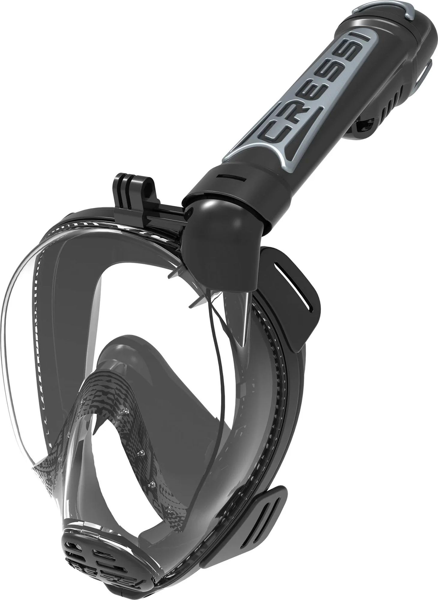 

CRESSI Snorkeling Full Face Mask with Action Camera Attachment Mouth and Nose Wide Field of Silicone XDT015250 [DUKE ACTION], Breathing, View,