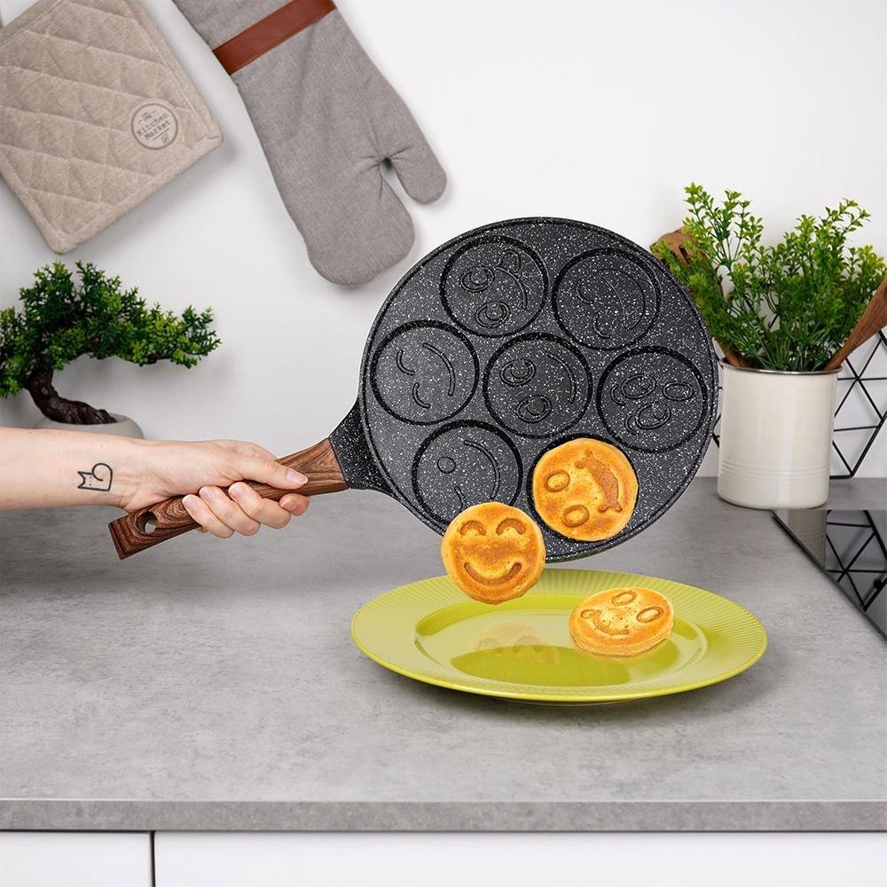 Granite egg pan 7 holes BLACK&WOOD 26 cm