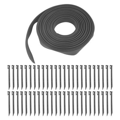 Landscape Edging Kit 50 PCS Spikes PE Deformable Easy To Use Garden Edging Coil for Flower Bed Yard