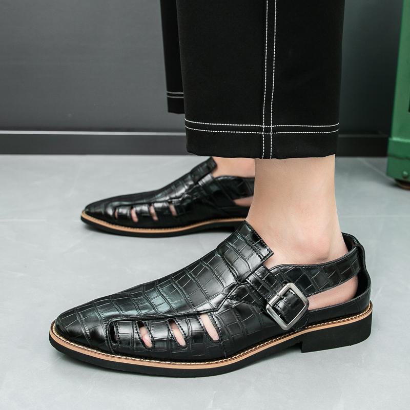 Fashion Business Summer Men's Sandals Retro Gentleman Style Dress Up Party Fashion Party Plus Size 38-46 Breathable Leather Shoes