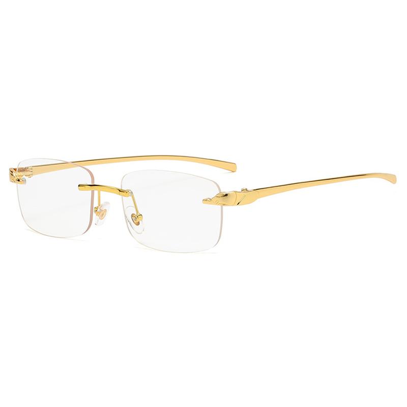 Fashion Vintage Rimless Square Sunglasses Women Men Luxury Brand Designer Popular Travel Driving Metal Small Sun Glasses Uv400