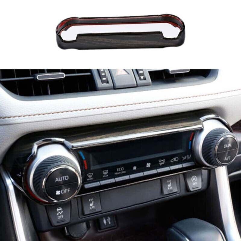 Panel Decor Wood Grain Console AC Switch Control Black For - Toyota RAV4