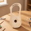 Wooden Stringed Lyre Kit Unfinished DIY Paintable Instrument for