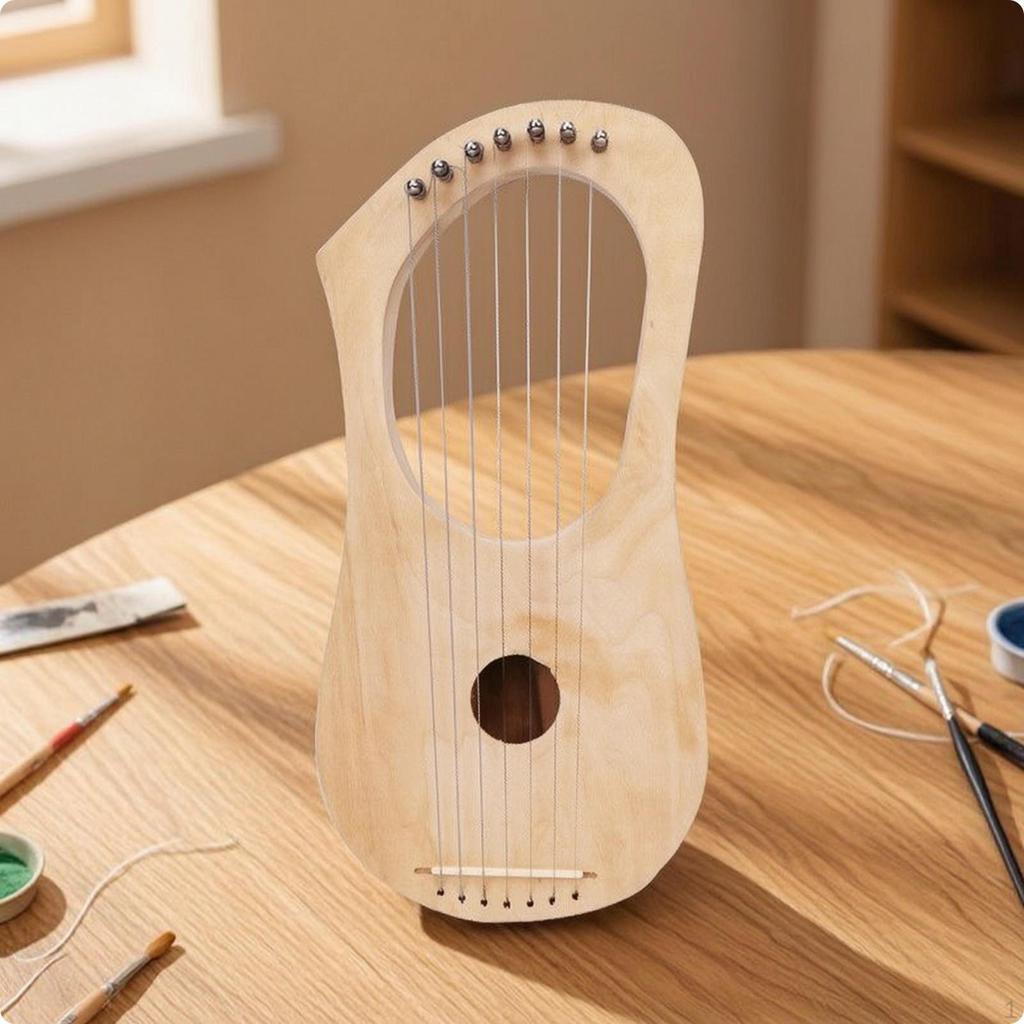 Trästrängad Lyra Kit Oavslutad DIY Målningsbar Instrument för