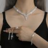 Beliebte Exquisite Voll Diamant Halskette Schmuck Halskette Voll Diamant Schlüsselbein Abendkleid Leichter Luxus Elegante Einfache Accessoires