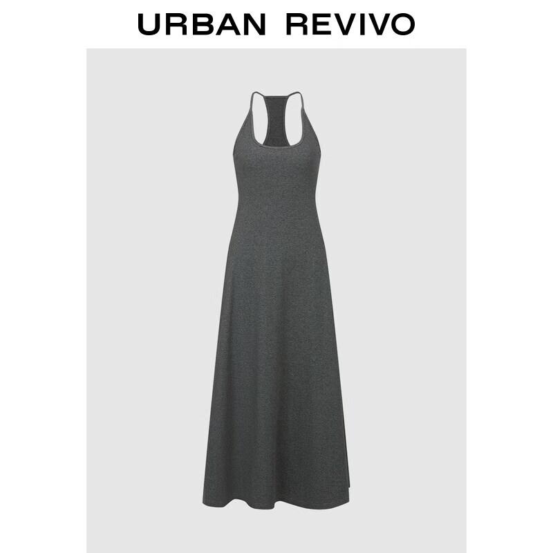 UR2026 Women s U-Neck Slim Fit Midi Dress L
