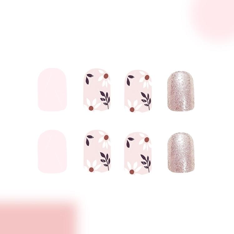 24 Piezas Uñas Postizas Cuadradas Cortas Adhesivas Brillo Cobertura Completa Uñas Postizas Simples de Presionar Suministros para Manicura para Mujer