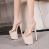 Eiyken Sexy Stiletto High Heels Platform PVC Transparent Women Slippers Shoes Street Style Banquet Prom Slide