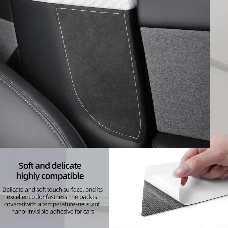 Betterhumz For Tesla Model Y Juniper Model 3 Highland Made of Alcantara Door Pillar Anti-collision Trim Sticker Car Accessories