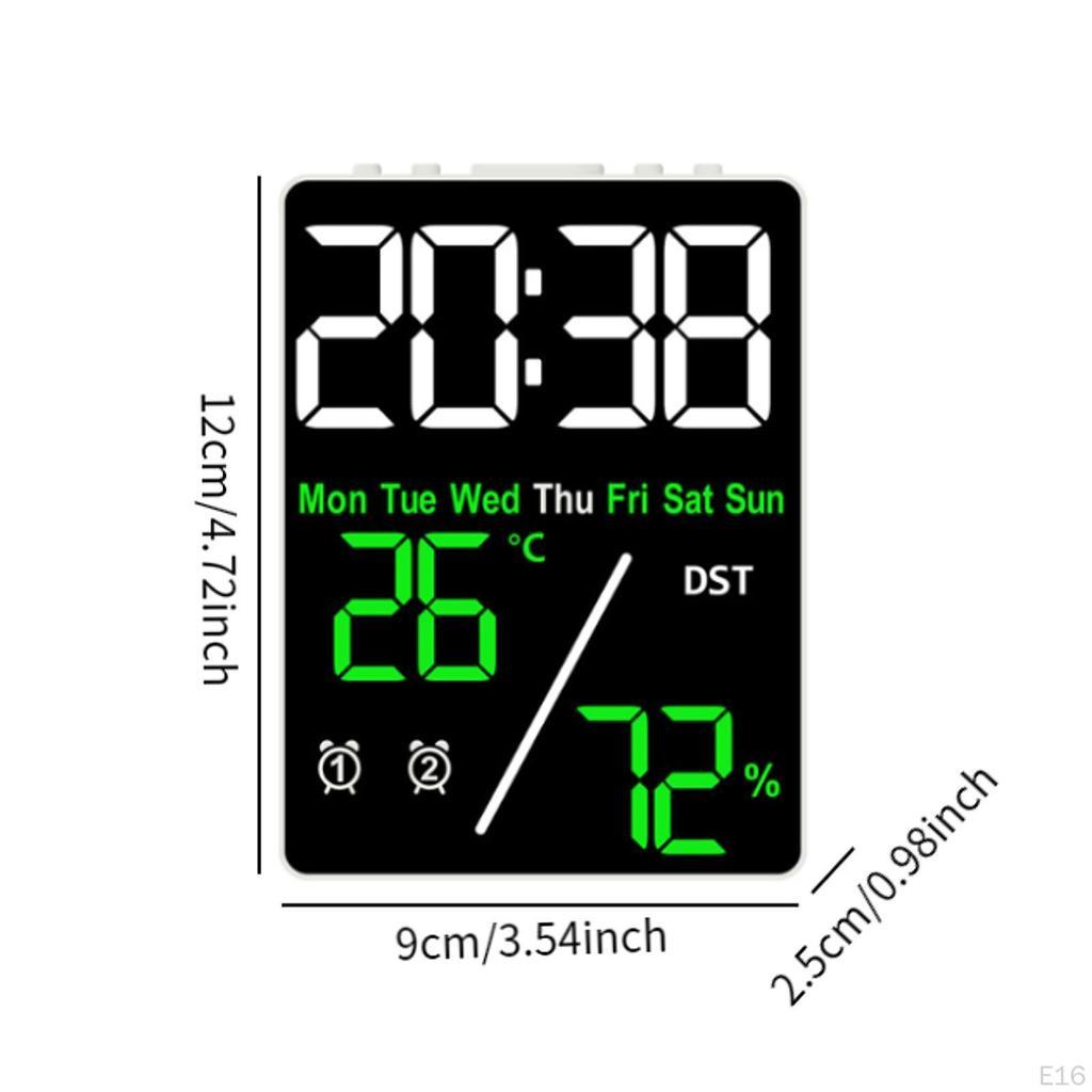 Digital Alarm Clock 2 Settings LED Display Electronic Desk for Study Room