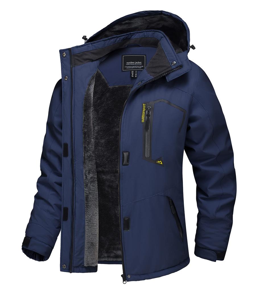 TACVASEN Women's Outdoor Parka Breathable Windbreaker Mountain Hiking Jacket Dark Blue S
