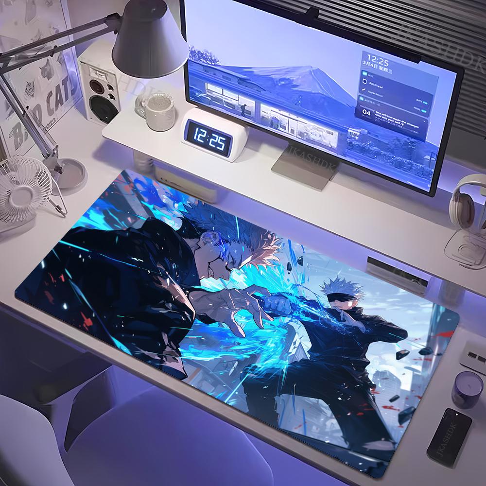 Großes Gaming-Mauspad Jujutsu Kaisen Mauspads Anime Gojo Satoru Schreibtischunterlage Gamer Firma Tastatur Mauspads Computerteppich