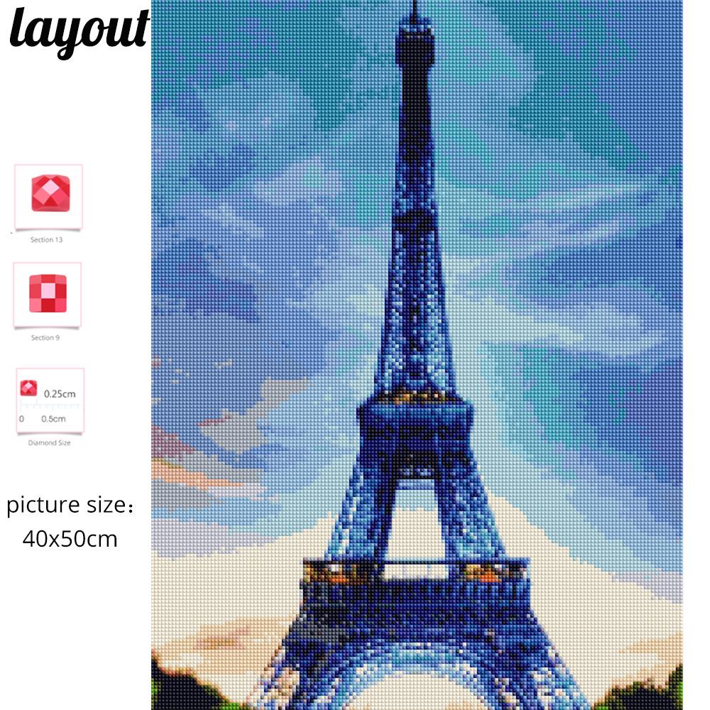 

Huacan DIY полный комплект алмазной вышивки живописный 5d алмазная живопись новые поступления Эйфелева башня стразы фотографии Full Square 20*30 cm