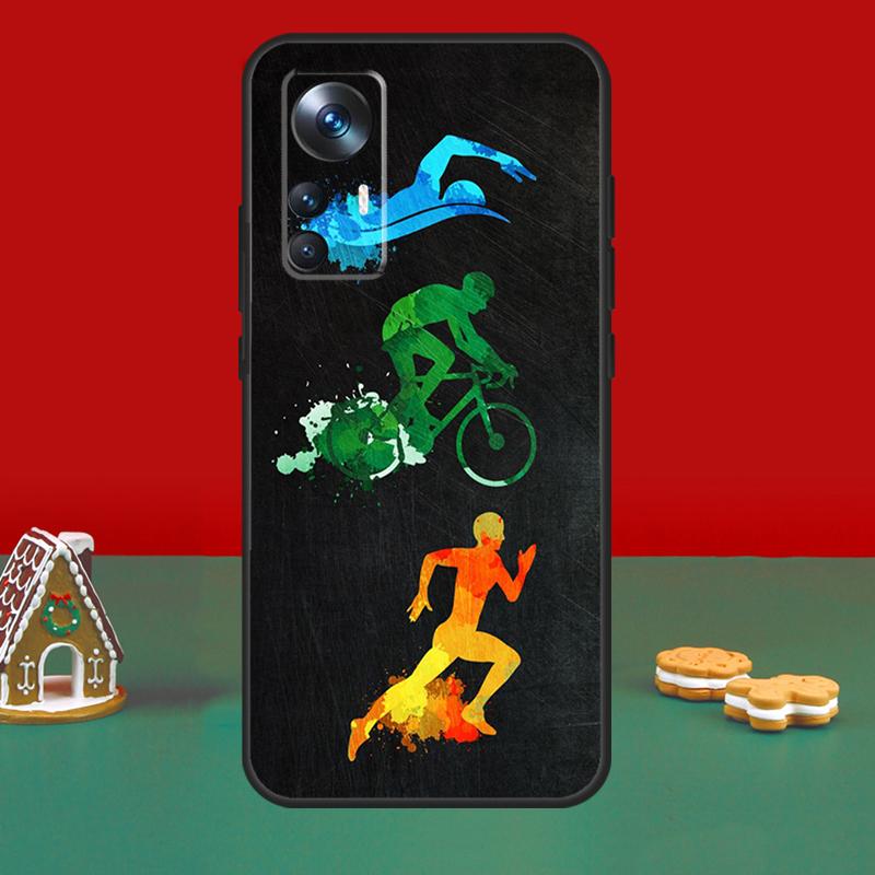 Swim Bike Run Triathlon For POCO M6 Pro X6 Pro X3 X5 F3 F5 M5s Phone Case For Xiaomi 14 12T 11T 13T Pro 12 13 Lite