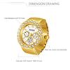 JEWELRYWE Women's Ring Watch Number Dial Couple Ring Watch Time Check Decoration Fashion Gold