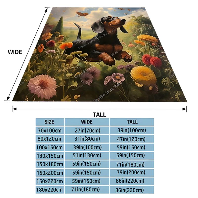 A Small Black Dog Design Flannel Blanket, Soft Warm Throw Blanket Nap Blanket For Couch Sofa Office Bed Camping Trave Blanket