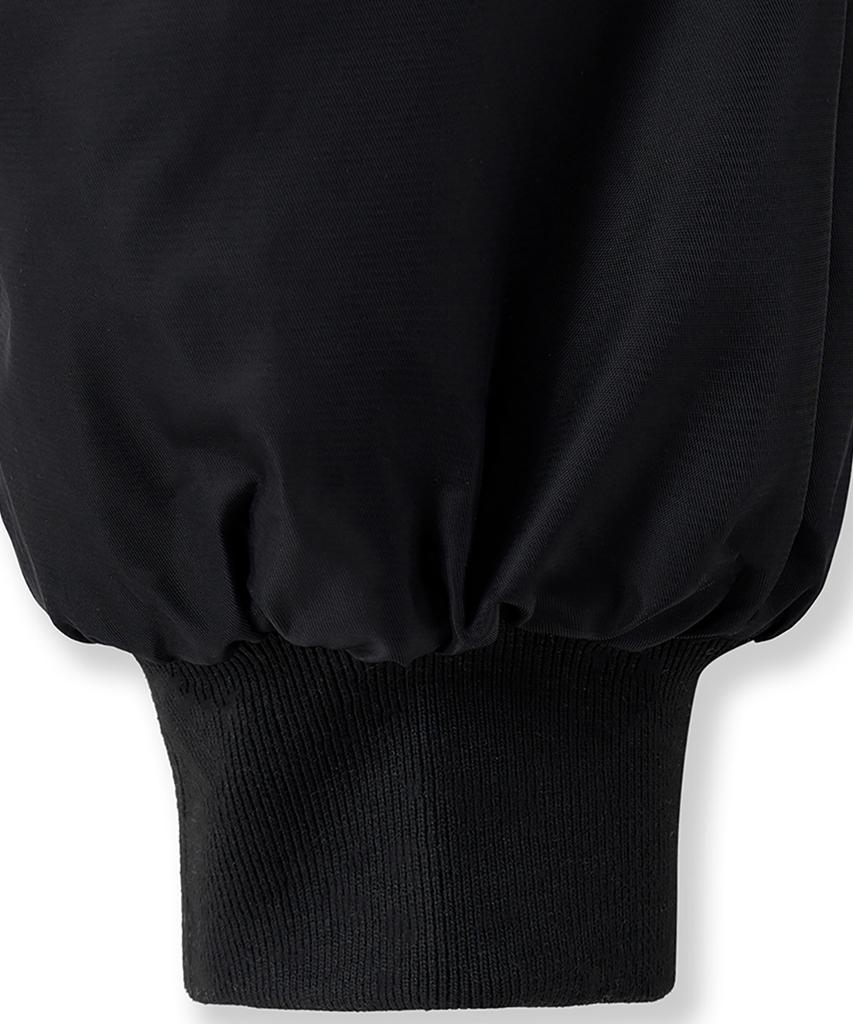 Die Anti-Plattform Gepolsterte Crop Fliegerjacke (Schwarz)