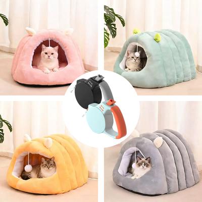 Winter Multiple Colors Detachable Cat House Semi-Enclosed Four-Season Universal Pet Nest Small Pet Shelter Washable Pet Supplies