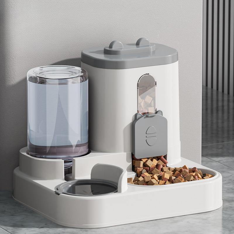 2026 New Automatic Pet Feeder and Water Dispenser Combo Dry Wet Separation Cat Bowl Dog Food Waterer with 1600ML Capacity