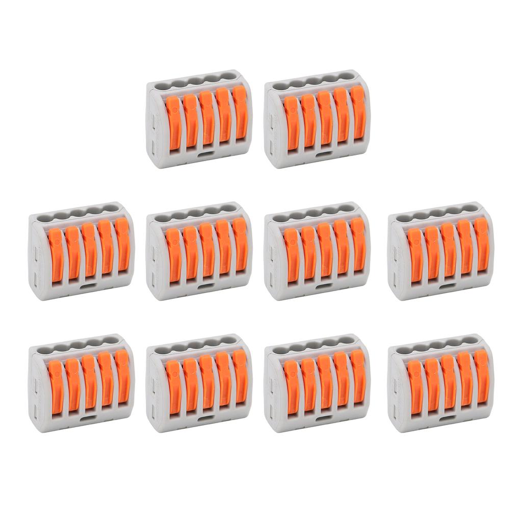 10Pcs Wire Block Clamp Terminal Quick Conductor Flexible Hard Cable Connector PCT215