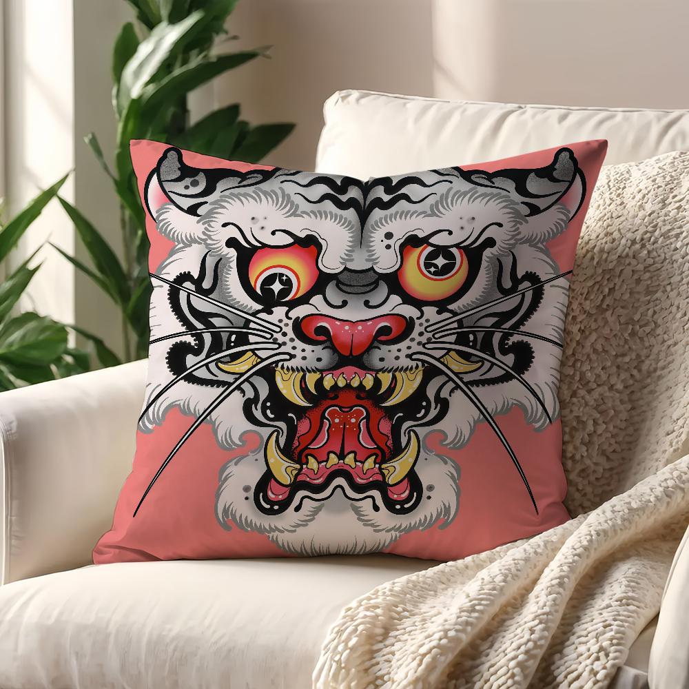 Fashion Tiger Head Art cushion cover Decoration Room Shop Car Best Home Office Coffee Pillow Sofa Printing Nordic Simplicity Hit