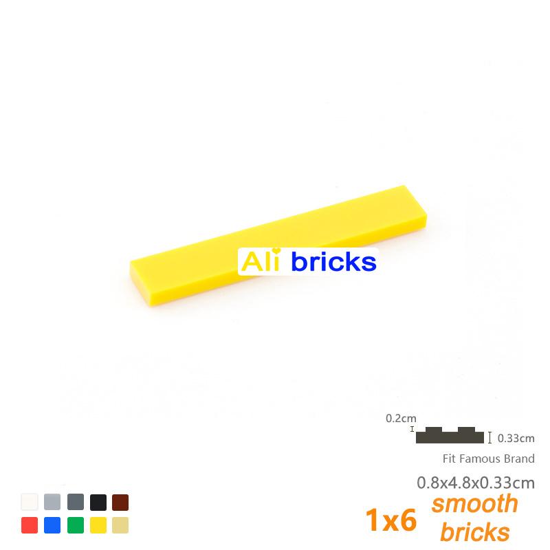 200pcs Bulk Building Blocks Figure Bricks Smooth 1x6 11 Colors Educational Creative Size Compatible With Brand Toys for Children
