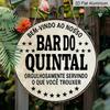 Plat 2D, 1 pièce Panneau Vintage Portugais « Bar Backyard » en Aluminium - Rond 7,87x7,87 Pouces Montable au Mur Plaque Métallique Rétro Convient pour les Bars, Restaurants