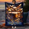 Individuelle Schlagzeug-Decke Personalisierter Name Musikliebhaber Fleece-Überwurf Ganzjahres-Weich Warm Bettwäsche Heimdeko Geschenk für Schlagzeuger