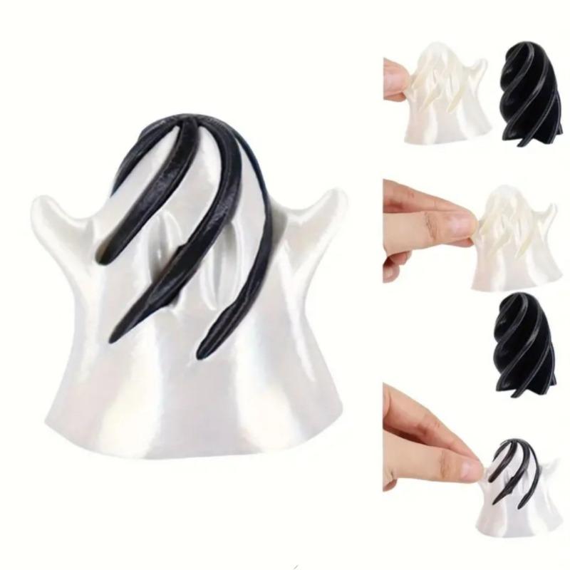 Halloween Home Decor 3D Printed Ghost Shape Spinning Desktop Office Ornament Halloween Christmas Collectible Gift Accessories