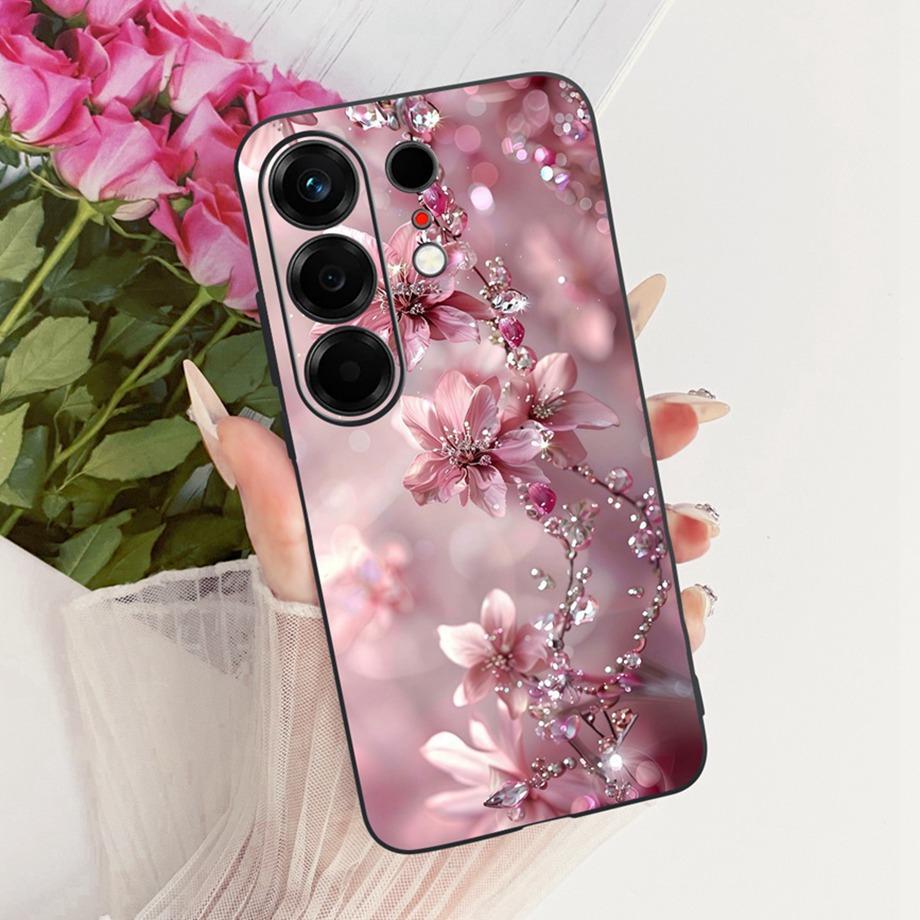 Flower Cartoon Fashion Design Phone Case For Tecno Camon 50 4G CN5 Camon50 Funda Soft Lisquid Silicone Shockproof Back Cover