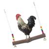 Natural Wood Handmade Pet Chicken Cage Hanging Swing Toy For Hens Cock Macaw Chew Training Toys SuppliesChicken Swing