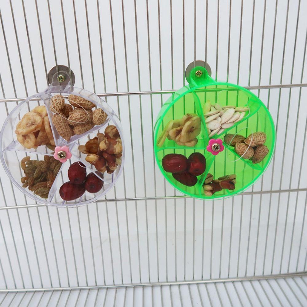 Acrylic Rotate Parrot Toys Interactive Birds Grid Food Box Practical Parrot Puzzle Feeder Conure