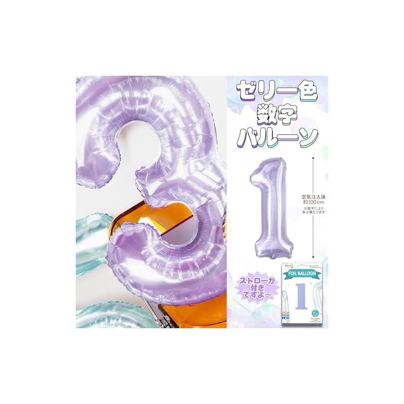 GOPATY Large, Cute Jelly Crystal Number Balloons - 40 Inches (Approx. 100cm) - Number Foil Balloons for Birthday Decorations, Anniversaries, Birthday