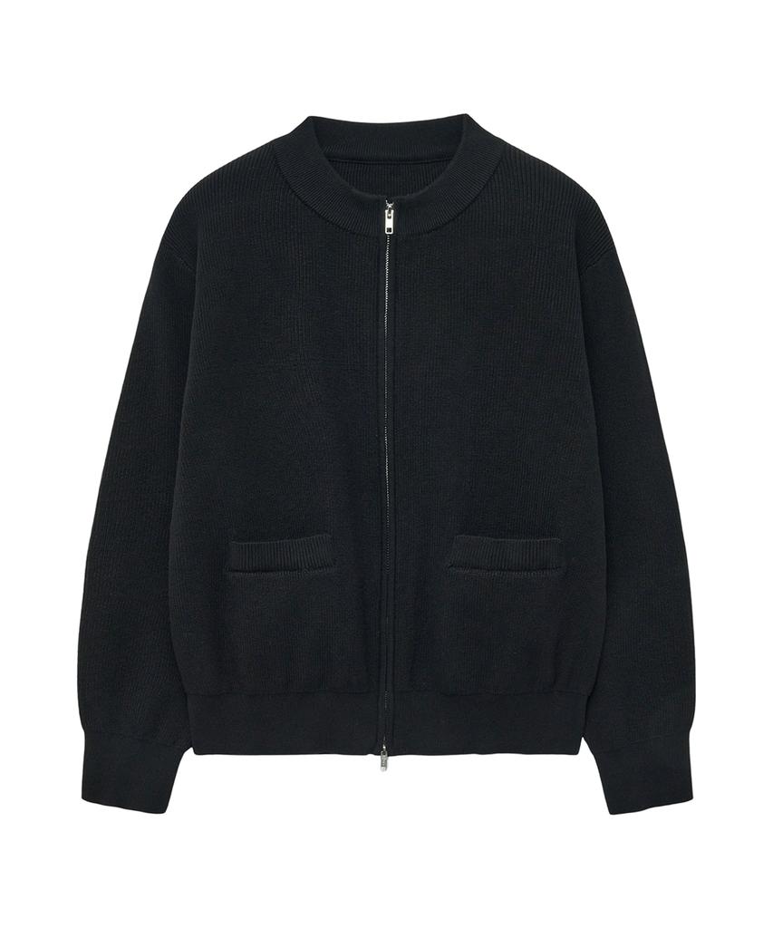 Big Union Zip-Up Knit Jacket (Black)