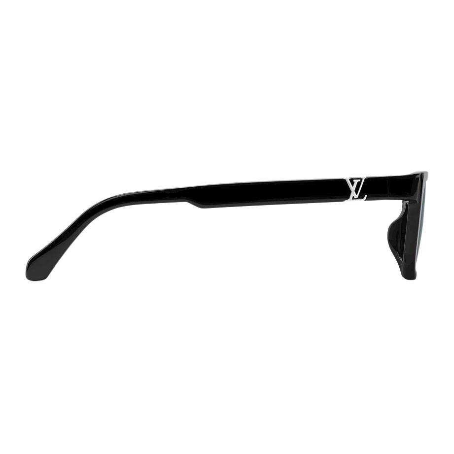 Louis Vuitton Logo Design Acetate Square Sunglasses Men sunglasses Black Z3262U