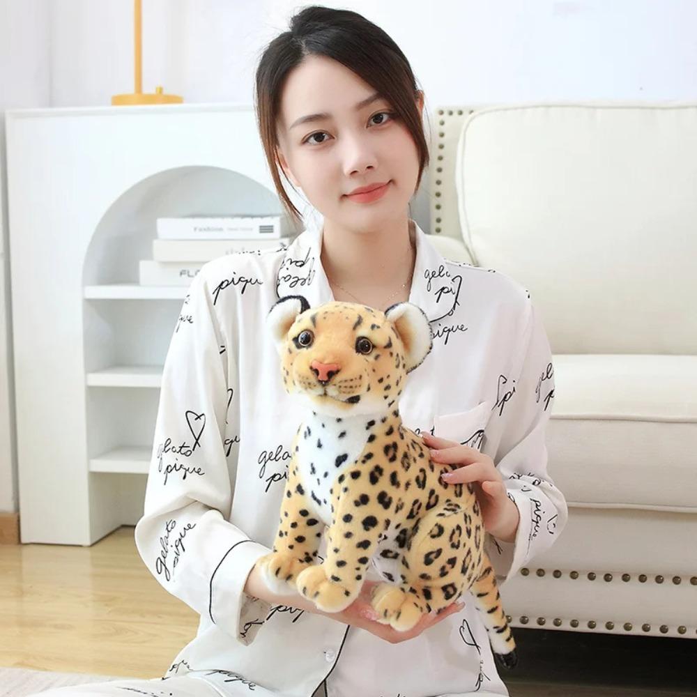 Simulation Cheetah Baby Leopard Stuffed Toy Soft Simulation Cheetah Plush Toy  Children Gift