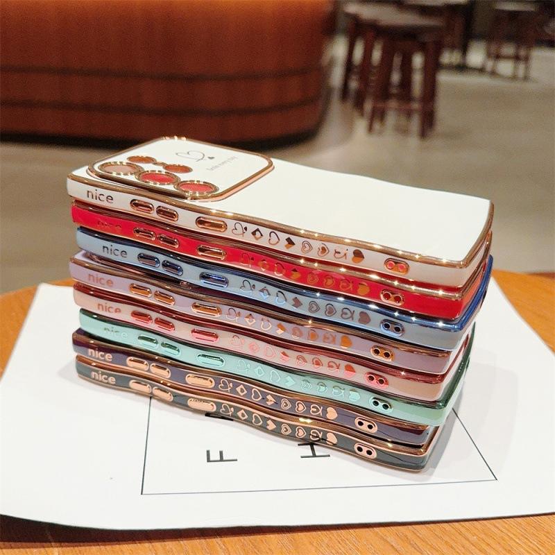Applicable To Samsung S25ULTRA Electroplated Big Wave Mobile Phone Case S24FE Side Love A56 Anti-drop Protective Case