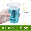 Eupako 9 oz. Plastic Cups with Lids, 100-Pack Disposable Clear Cups with Lids, for Cold Drinks, Parfaits, and Smoothies