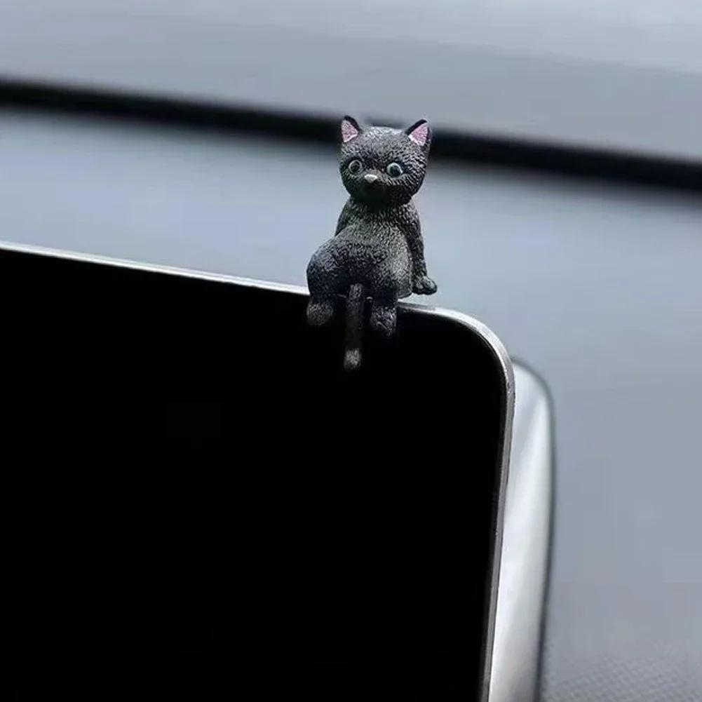 1 Stück Süße Cartoon-Katze Ornament Auto Mittelkonsole Navigator-Bildschirm Schlafende Katze Dekoration Für Display Liegende Katze Tierfigur