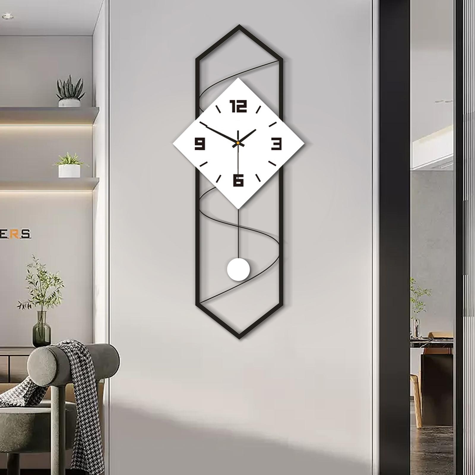 

White Silent Precision Wall Clock with 8.3 * 8.3-inch Dial, Black & White Simple Geometric Home Decor for Living Rooms & Offices