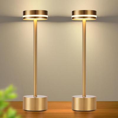 Table Lamp - NETTLIFE - Set of 2 - USB-C Rechargeable LED - Touch Dimmable - Gold