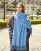 Classic Simple Solid Wool Blend Scarf Women Men Fall Winter High Quality Woolen Shawl Thick Warm Tassel Muffler Female Male Wrap