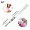 Metal Nail Art Brushes Silver 2, 4, 6 for 3D Carving Crystal Nail Design, Gel Nail Painting Tool