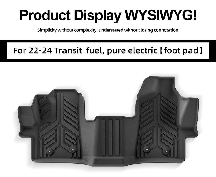 Eco-Friendly TPE Floor Mats for 22-24 Ford Transit - Dirt-Resistant and Custom-Fit.