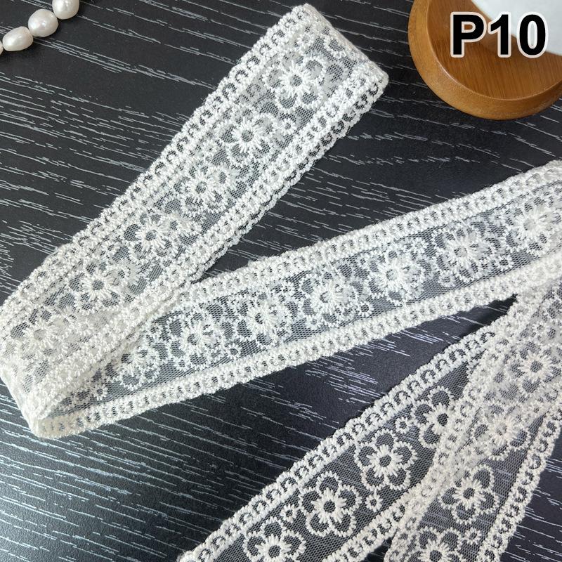 Embroidery Long Ribbon And Belt Accessories French Lace Scarf Summer Hollow Floral Long Ribbon Scarves Hair Tie Snood Headband