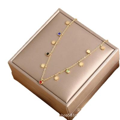 Stainless Steel Zircon Necklace for Women - Fashionable and Versatile Clavicle Chain